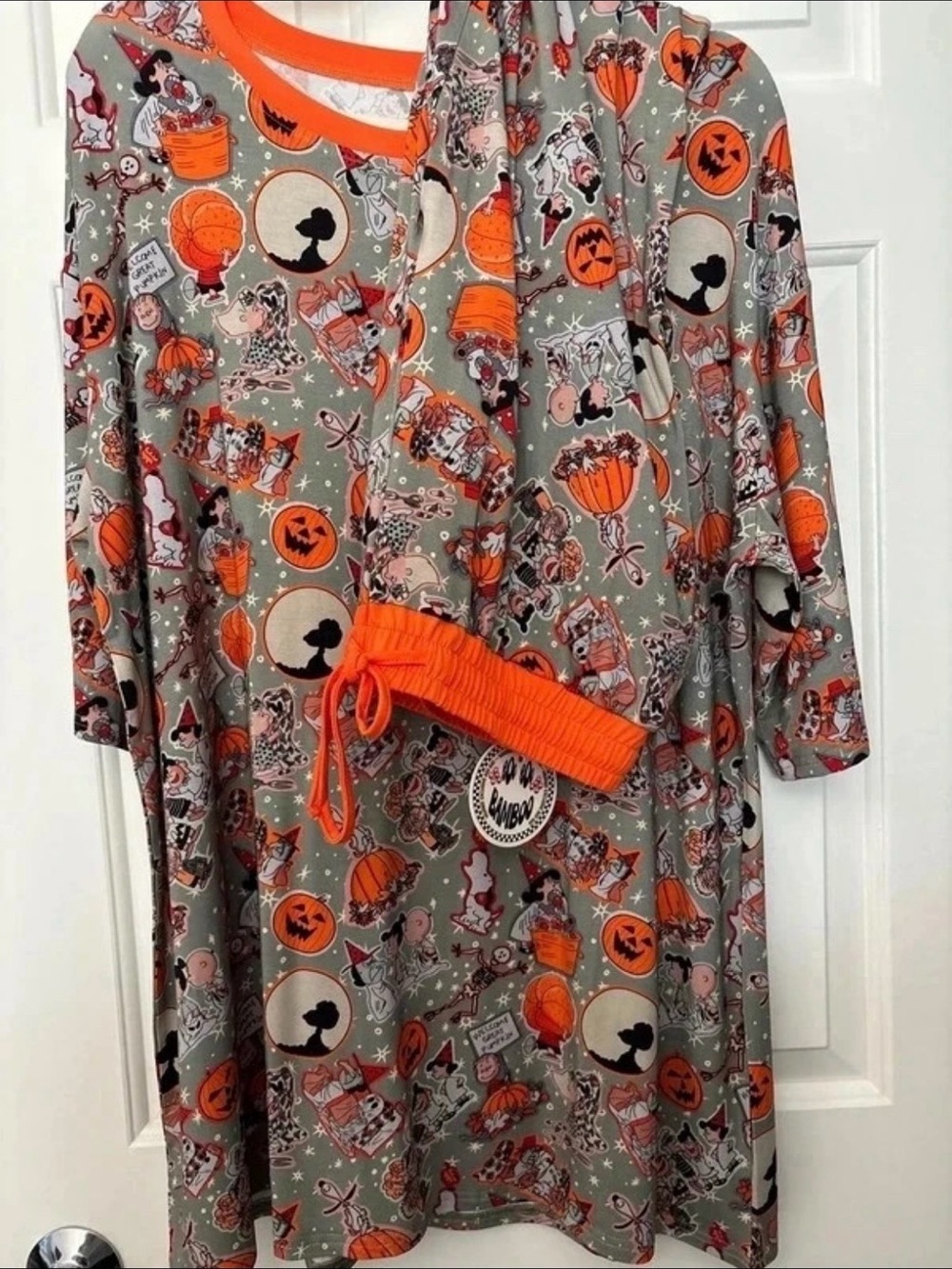 Adults Halloween Great Pumpkin Bamboo Joggers and Short Sleeve Top